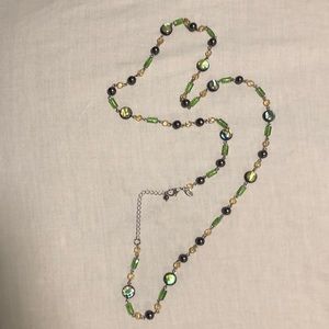 Lia Sophia green and yellow beaded necklace